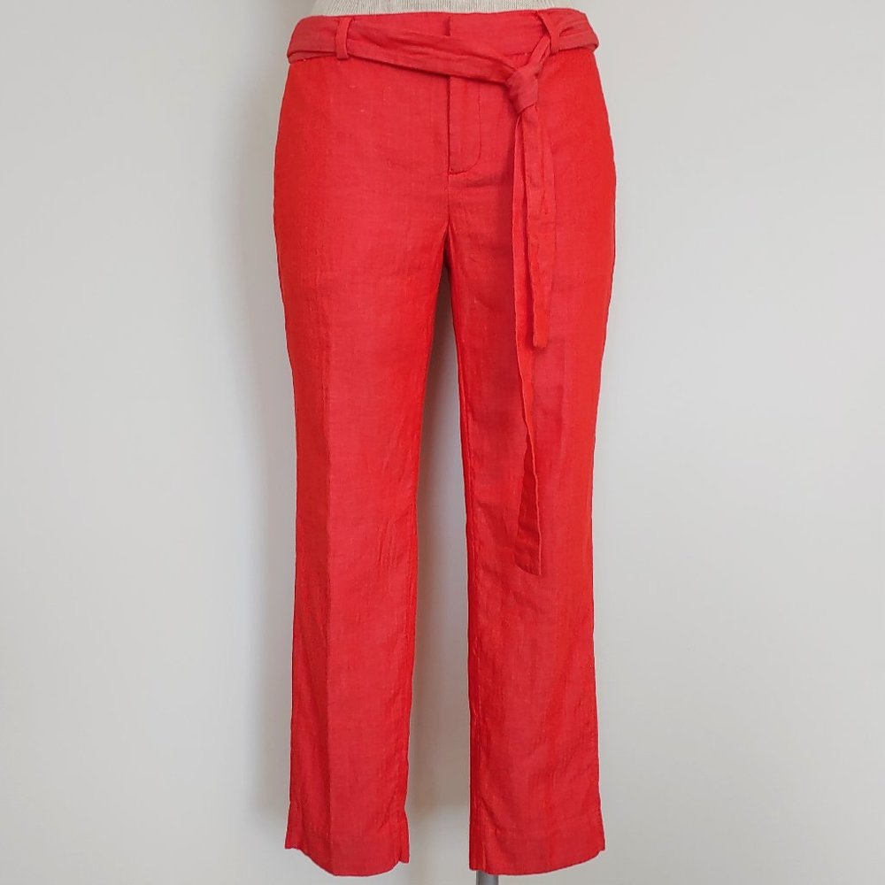 Banana Republic Red Avery Tie-waist Ankle Pants 2
